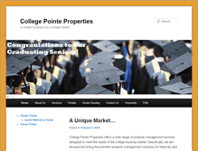 Tablet Screenshot of collegepointeproperties.com